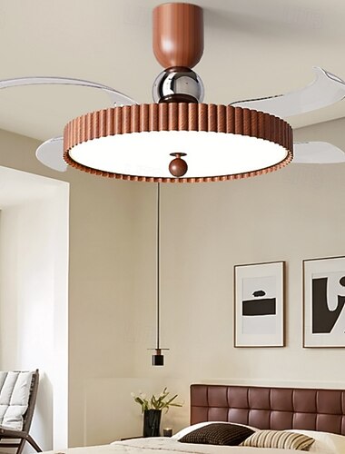  Ventilador de teto com luzes 106cm led regulável 3 cores 6 velocidades temporização lâminas reversíveis com controle remoto, lustre ventilador doméstico, ventilador de teto embutido de perfil baixo