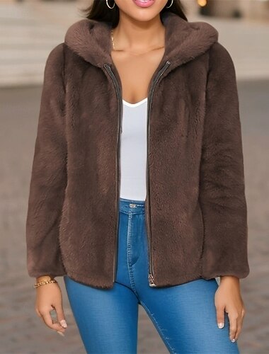  Damen Freizeitjacke Warm Bequem Reißverschluss Tasche Mode Outdoor Einfach Ausgehen Wochenende Reisverschluss Regulär Mit Kapuze Normale Passform Langarm Oberbekleidung Schwarz Grün Khaki Herbst