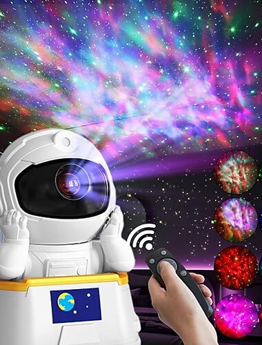  Astronaut Galakse Prosjektor Julegave Lys Stjerne Prosjektor med Fjärrkontroll Astronaut Lys Prosjektor med 8 Farger LED Nebula Galakse Prosjektor Soverom Barn Rom Dekorasjon Fødselsdagsgaver Barn