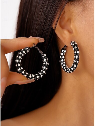  Zwarte oorbellen met strass steentjes voor dames - sprankelende statement sieraden in Gatsby-stijl voor feesten, cocktailavonden en vintage evenementen uit de jaren 20