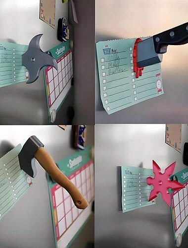  1pc Funny Axe Magnetic Fridge Sticker - 3D Ninja Shuriken Design, Resin, Ideal for Home & Office Decor, Unique Gift for Fridge, Locker, Cabinet Surfaces, Fridge Magnets
