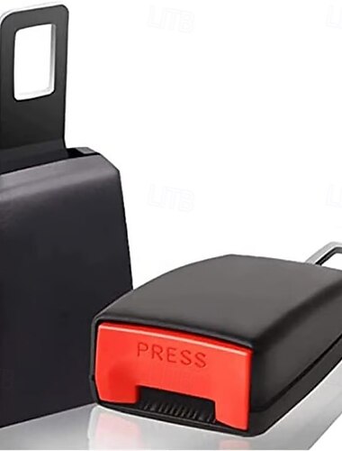  Paquete de 2 extensiones de hebilla para cinturón de seguridad de coche, almohadillas universales para correa de hombro, accesorio suave y cómodo para el interior del coche. Color negro.
