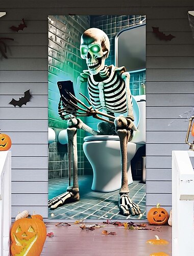  Halloween Σκελετός 森林 Φαντασία Σαλόνι Διακοσμήσεις τοίχου πόρτα φόντο