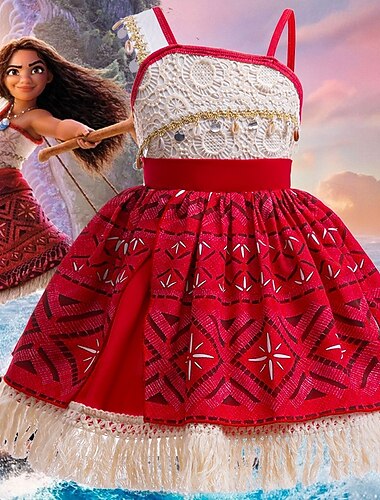  Πριγκίπισσα Moana φόρεμα κολιέ Moana στολή φόρεμα cosplay για το Halloween ταινία κοστούμια με θέμα την τηλεόραση cosplay ταινίας για κορίτσια παιδικό καρναβάλι ημέρα του παιδιού 4 ετών+ κρασί
