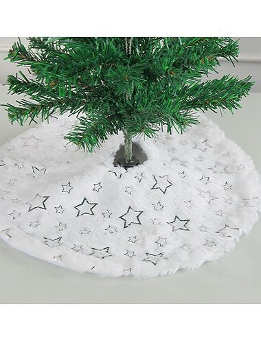  juletreskjørt snøfnugg mini-design til bord juletrebase søtt stjernemønster feriedekorasjon matte festlig sesongbasert hjemfesttilbehør