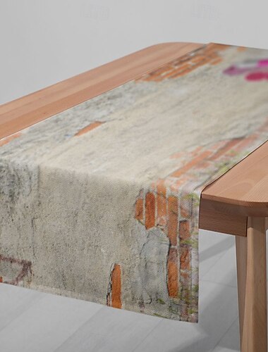  1ks jednoduchý graffiti ubrus - Digitálně tištěný obdélníkový ubrus pro restauraci banket dekoraci párty (33x180cm/13x70.5in)