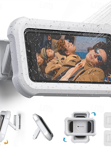  2 Pack vanntett veggmontert telefonholder dusj  bad - handsfree anti-dugg skjerm 360° rotasjon