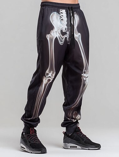  Halloween Pánské Kostra Halloweenské kostýmy Tepláky Běžec Kalhoty Středně vysoký pas Stahovací šňůrka v pase Temný gotický styl Dovolená Streetwear Sportovní tepláky s kapsami Jaro Podzim 3D tisk