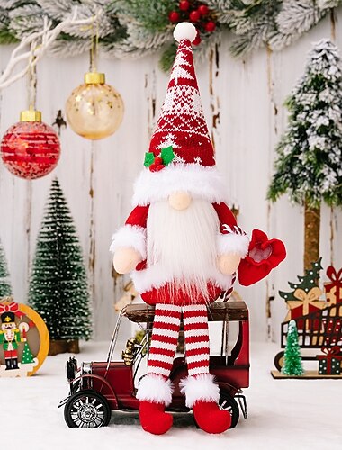  קישוט קטיפה לחג המולד בעבודת יד בסגנון נורדי בובת גמד דמות סנטה קלאוס קישוט חגיגי עשה זאת בעצמך קישוט מסיבת חג המולד אביזרי עיצוב הבית תצוגת עץ חג המולד רעיון למתנה