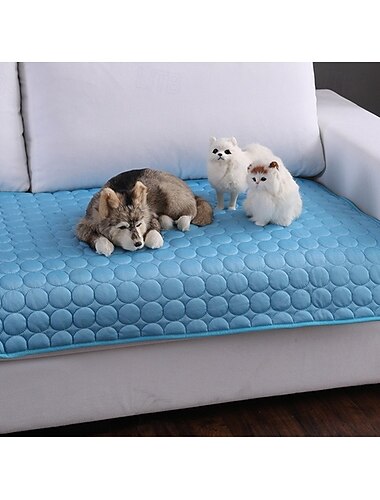  Alfombra Enfriadora para Mascotas para Perros y Gatos Almohadilla de Cama de Mascotas de Seda Helada de Verano Cojín Transpirable para Sofá para Clima Caliente