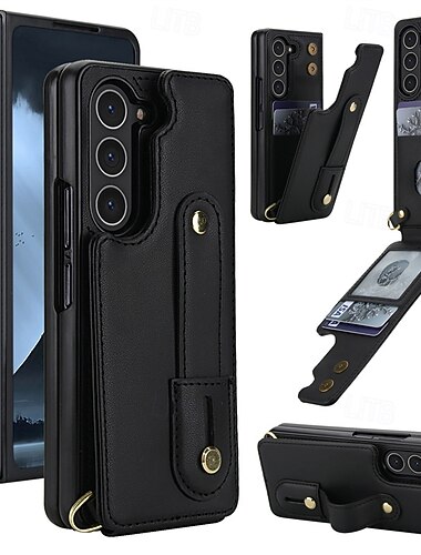 電話 ケース 用途 サムスンのギャラクシー Zフォールド7 Zフォールド6 Z Fold 5 Z Fold 4 フリップカバー カード挿入口 耐衝撃 レトロ風 PC PUレザー