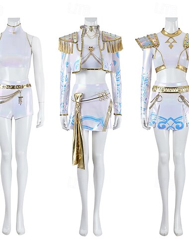  Inspirert av koreansk idol Popstjerne Kostume Fancy dress Virtuelt idol Film-Cosplay for Dame Voksen Halloween Karneval Ytelse Comic Con Anime-messe