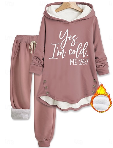  Γυναικεία Καθημερινά Φούτερ με Κουκούλα Μακρυμάνικο Με Κουκούλα Γραφική Γράμμα Κορδόνι Στάμπα Causal Καθημερινά Μαύρο Ανθισμένο Ροζ Θαλασσί Φθινόπωρο Χαλαρή Εφαρμογή