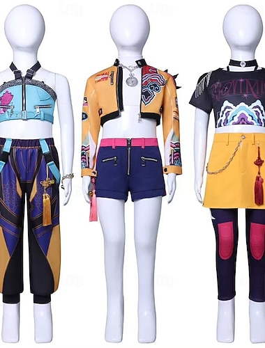  KPop Demon Hunters Rumi Zoey Cosplay-kostym Cosplay Peruker Cosplay kostym Film-cosplay for Flickor Barn Halloween Barnens Dag Maskerad