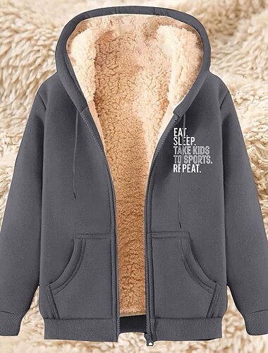  Per uomo Felpa con cappuccio a zip intera Felpa con cappuccio e zip Giacca in Pile Felpa con cappuccio in pile Aalbicocca Nero Vino Rosso Blu Con Cappuccio Semplice Lettera Stampe Grafiche Cerniera