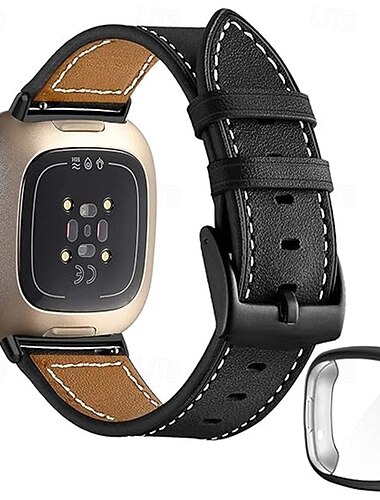  Inteligentny pasek do zegarka Kompatybilny z Fitbit Fitbit Versa Lite Versa 4, Sense 2, Versa 3, Sense Fitbit Versa 2 Skóra Inteligentny zegarek Pasek z Casem Regulowany Kobieta Mężczyzna Pasek