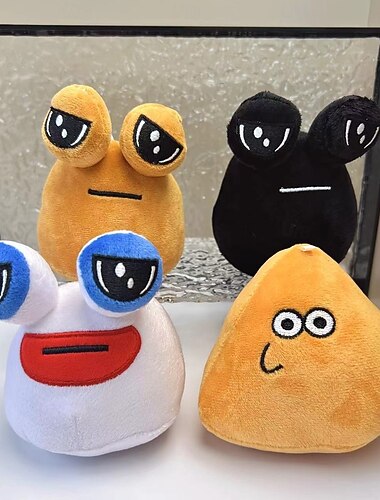  חיות מחמד מטורפות בפלאש pou בפלאש חמוד דקורטיבי תליון משולש בפלאש תליון