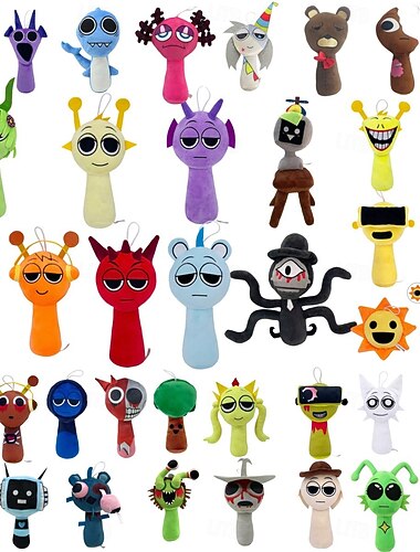  sprunki משחק קטיפה sprunki צעצועי קטיפה plushsoft בובת פרווה כרית בובת חג המולד מתנות יום הולדת לילדים בוגרים