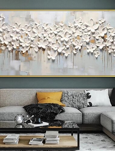  Pinturas al óleo de paisajes de flores con textura 3D hechas a mano de Mintura sobre lienzo, decoración de pared, imagen abstracta moderna para decoración del hogar, pintura enrollada sin marco y sin