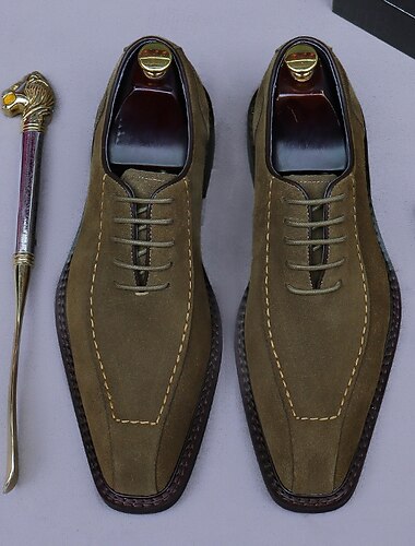  Herenschoenen van echt rundleer en suède - klassieke zakelijke schoenen voor formele kantoorkleding en professionele bijeenkomsten