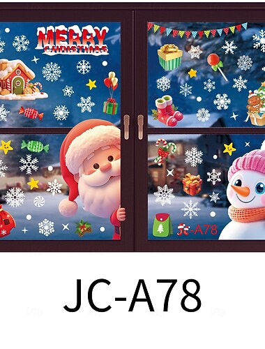  Juleklistremerke med vindusklister, snøfnugg-vindusklistremerker, avtakbare sporfrie julepynter, dekor med julestemning