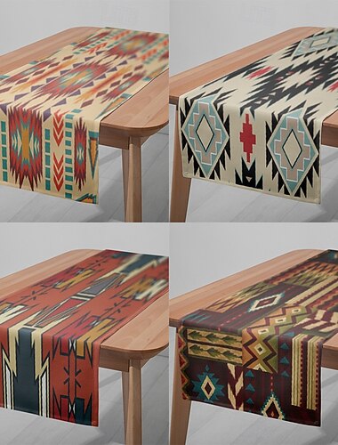  1ks geometrický běhoun na stůl, digitálně potištěný obdélníkový ubrus pro dekoraci jídelny, svatby, banketu nebo večírku