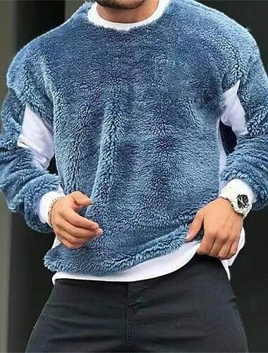  Per uomo Maglia Felpa con cappuccio Maglione Felpa con cappuccio in pile Nero Blu Marrone Verde Girocollo Semplice Patchwork Blocco di colore Sport & Outdoor Casuale Quotidiano Streetwear Cool