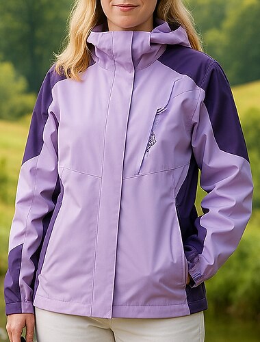  Női Vjetrovka Softshell dzseki Planinarska jakna Külső Vízálló Szélbiztos Túrafelszerelések Túraruházat Tavasz Ősz Felsők Kempingezés / Túrázás / Barlangászat Futás Kollázs Fekete Rózsaszín Bíbor