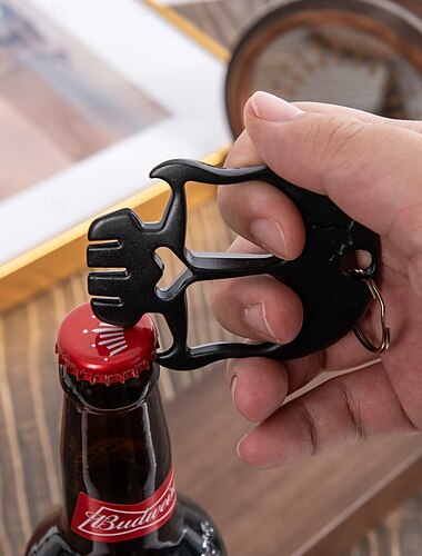  ハロウィンのスカルフェイスボトルオープナー &窓割りキーホルダー、クリエイティブなポータブルビールオープナー、ユニークなハロウィンパーティーガジェット