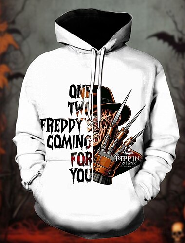  Um pesadelo na rua Elm Freddy Krueger Moletom Pullover Personagem Arte Gráfica Para Homens Mulheres Unisexo Adulto Dia Das Bruxas Carnaval Impressão 3D Espetáculo Festa