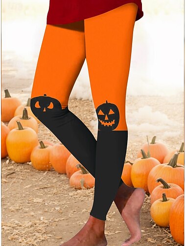  γυναικείο κολάν για το Halloween vintage casual παντελόνι ψηλόμεσο πλήρους μήκους με γραφική εκτύπωση κολοκύθας απαλό αναπνεύσιμο ελαστικό street καθημερινό μαύρο κίτρινο μπλε πορτοκαλί άνοιξη