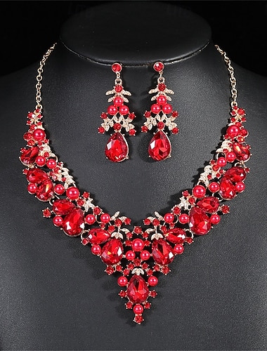  Sieradenset 2 Parel Kromi Oorbellen Kettingen Dames Elegant Vintage Modieus Vintagestijl Klassiek Bloemen Thema Sieraden set Voor Bruiloft Feest Bruiloft gast