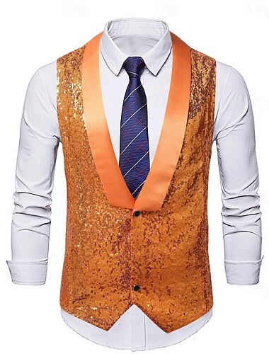  Retro / vintage Ryczące 20s 1920 roku Kamizelka Pan Gangster Cekiny Cekin Strój na bal maskowy Męskie Strój karnawałowy Święta Halloween Karnawał Spotkanie towarzyskie Impreza tematyczna Wieczór