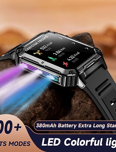  LOKMAT P3 Orologio intelligente 1.91 pollice Orologio da Corsa Fitness Smartwatch Bluetooth Contapassi Promemoria chiamata Localizzatore di attività Compatibile con Android iOS Da donna Da uomo