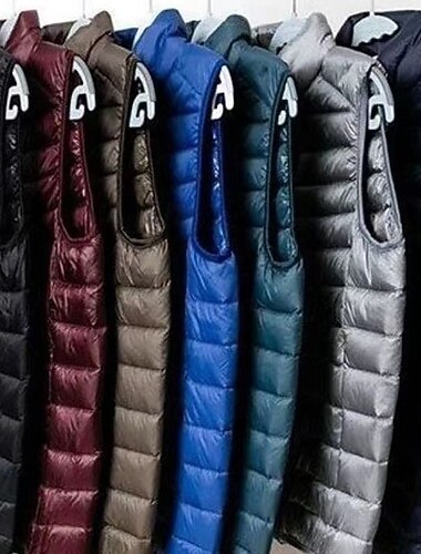  בגדי ריקוד גברים אפוד פאפר וסט Gilet חופשה יומי פגישה (דייט) אופנתי יום יומי סתיו חורף כיס פוליאסטר שמור על חום הגוף נוח צבע אחיד רוכסן עומד רגיל שחור יין כחול נייבי אפור אֵפוֹד