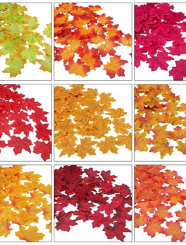  500枚の秋の人工カエデの葉 8cm/3インチ 13色 フェイク秋カエデ装飾 感謝祭の装飾 結婚式 パーティー お祭り イベント用