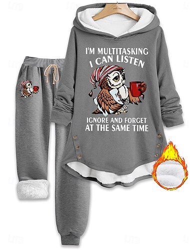 Per donna Quotidiano Felpa con Cappuccio Manica Lunga Con Cappuccio Grafico Lettera Coulisse Stampato Casuale Quotidiano Nero Rosa Blu Autunno Vestibilità regolare