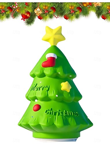  Veilleuse LED de Noël, décorations de veilleuse de Noël à capteur tactile à intensité variable à 3 niveaux, jolie lampe de chevet en forme d'arbre de Noël/bonhomme de neige pour chambre à coucher,