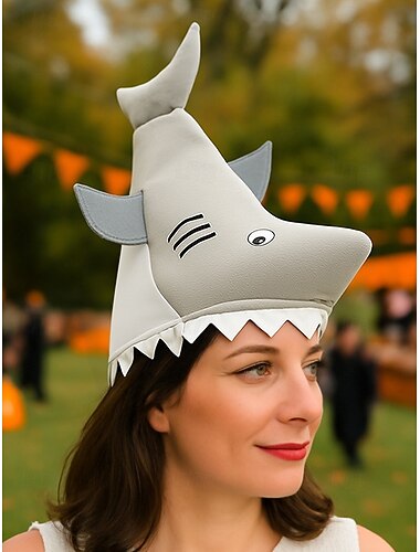  Cappello da squalo per Halloween da donna: divertente copricapo da pesce dei cartoni animati per feste, cosplay e travestimenti festivi