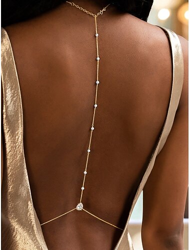  Catena per il corpo da donna con delicati accenti di perle e cristalli, gioielli eleganti per abiti formali, feste serali, matrimoni e occasioni speciali