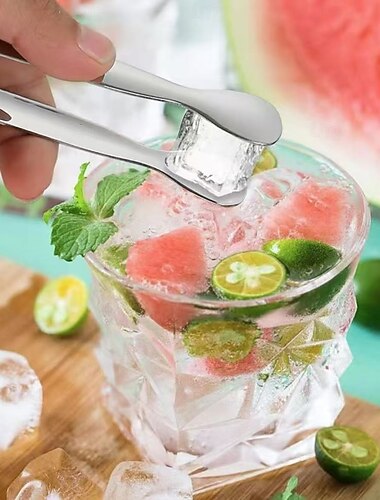  Lot de 10 pinces antidérapantes en acier inoxydable - élégantes petites pinces polies pour bonbons, desserts, collations, thé/café - accessoires de cuisine et de table durables et faciles à nettoyer -