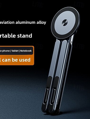  Laptop Stand für Schreibtisch Verstellbarer Laptopständer Metall Tragbar Faltbar Alles in einem Laptop Halter Kompatibel mit Laptops 9 bis 15,6 Zoll 17 Zoll