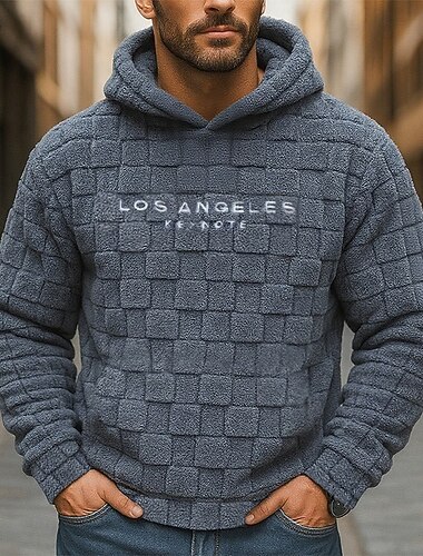  Herren Kapuzensweatshirt Pullover Kapuzensweatshirt Fleece Kapuzensweatshirt Schwarz Weiß Marineblau Mit Kapuze Einfach Strukturiert Sport & Outdoor Lässig Täglich Streetwear Cool Sportbekleidung
