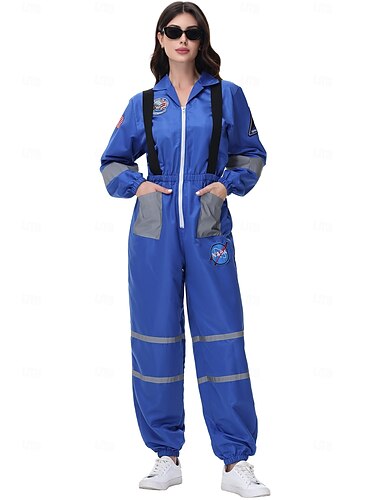  Astronaut Halloween Cosplay Kostüm Overall Halloween Erwachsene Paar Herren Damen Halloween Karneval Party Maskerade Einfache Halloween-Kostüme Verkleiden