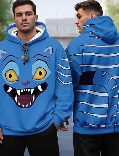  Cacciatori di demoni KPop Saja Boys Cacciatrice Tigre Derpy Felpa con cappuccio Maglione Personaggio Grafico Per Per uomo Per donna Unisex Adulti Halloween Carnevale Stampa 3D Performance Con il