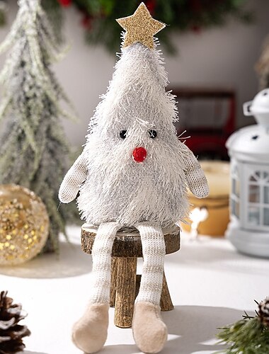  βελούδινο ειδώλιο χριστουγεννιάτικου δέντρου, χαριτωμένη μαλακή διακόσμηση κούκλας χριστουγεννιάτικου δέντρου για το σπίτι, το πάρτι των διακοπών και την επιτραπέζια επίδειξη