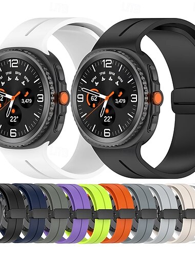  Samsung Galaxy Watch 8用ストラップ クラシックシリコン製マグネットバックルバンド Galaxy Watch8 44mm 40mmアクセサリー