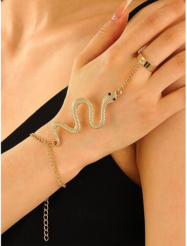  Halloween slangenarmbandringset voor dames – verstelbare handketting in gothic punkstijl met slangenontwerp voor feest-, cosplay- en uitgaansaccessoires