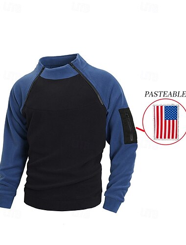  Hombre Sudadera Sudadera de polar Sudadera con un cuarto de cremallera Vino Verde Ejército Azul Piscina Marrón Gris Oscuro Media cremallera Bloque de color Retazos Deporte Diario Festivos Poliéster