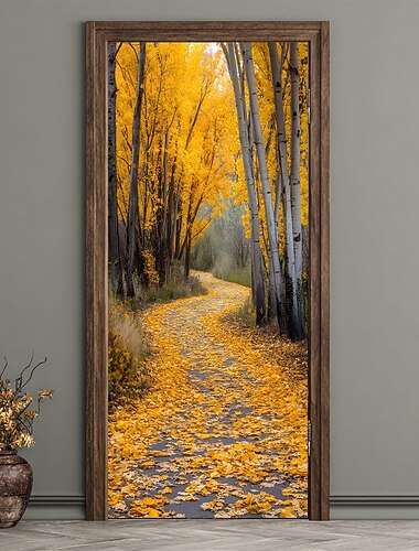  Deurafdekking Buitenbanners 森林 Stijlvol Slaapkamer Woonkamer Voordeur Decoraties Muur Deur Achtergrond